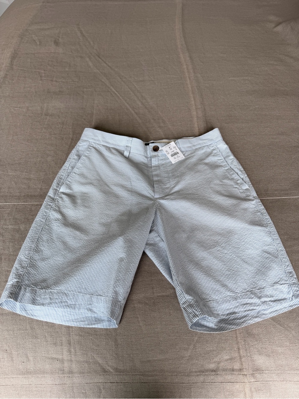 J. Crew Light Blue Seersucker Flat-Front Shorts